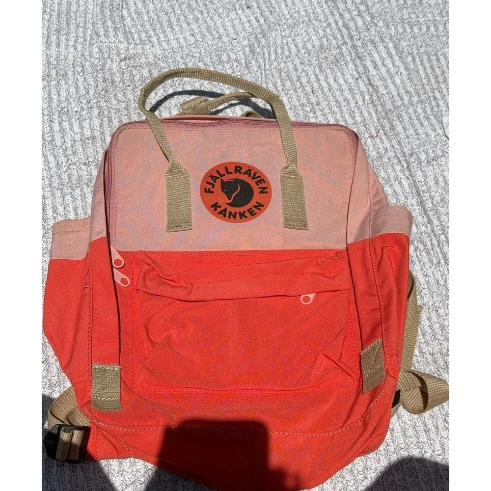 Fjallraven Kanken Backpack Unisex One Size Pink Orange Colorblock Classic